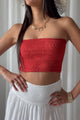 Mandy bandeau top, cranberry