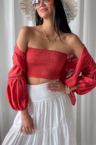Mandy bandeau top, cranberry