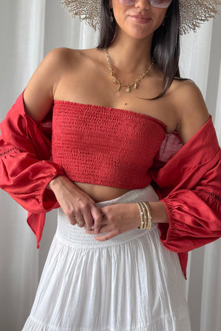Mandy bandeau top, cranberry