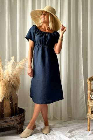 Marbella pellavamekko, navy