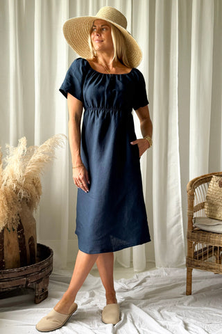 Marbella pellavamekko, navy