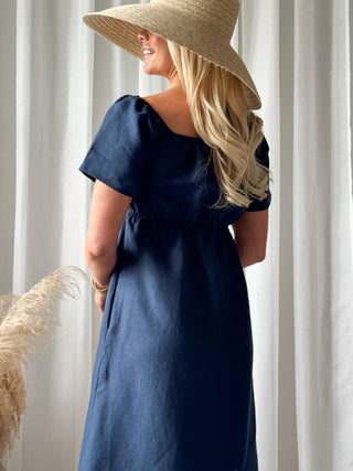 Marbella pellavamekko, navy