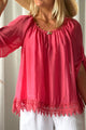 Marlana silkkiviskoosipusero, coral