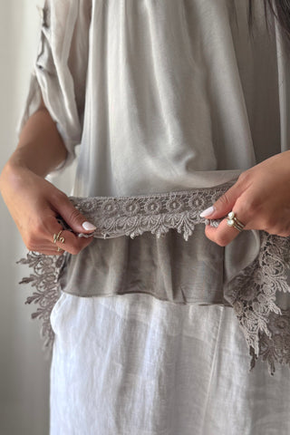 Marlana silkkiviskoosipusero, taupe