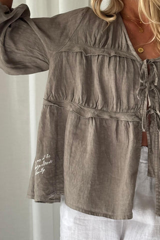 Mediterranean dream pellavapaita, taupe