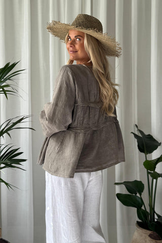 Mediterranean dream pellavapaita, taupe