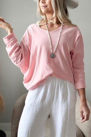 Miley cotton shirt, baby pink