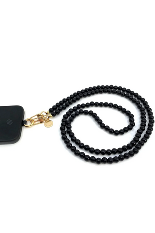 Milla phone strap, black/gold