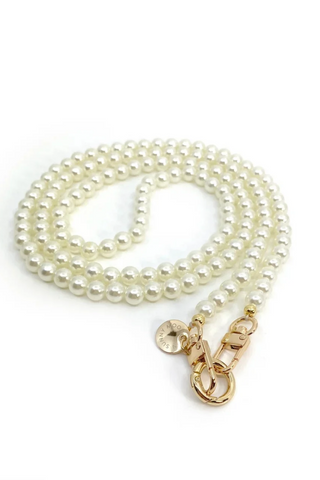 Milla phone strap, pearl/gold