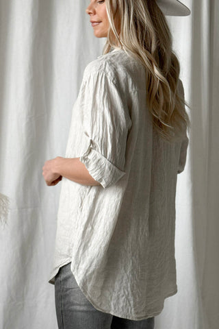 Milly linen shirt, sand