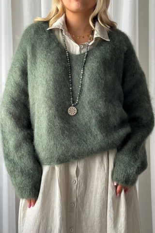 Mohair heaven jumper, forest green