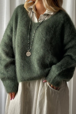 Mohair heaven jumper, forest green