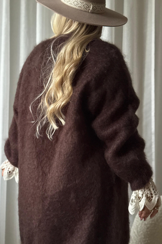 Mohair love cardigan, coffee