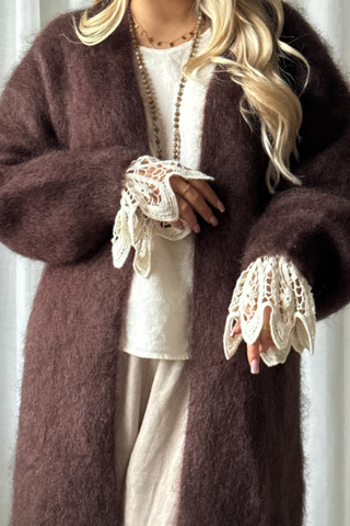 Mohair love cardigan, coffee