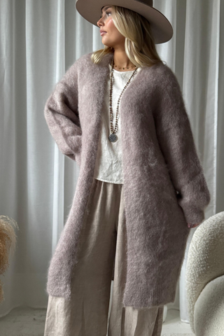 Mohair love cardigan, taupe