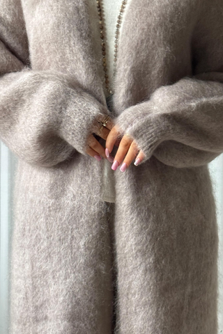 Mohair love cardigan, taupe