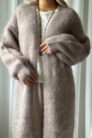 Mohair love cardigan, taupe