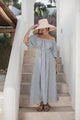 Moraira linen dress, blue stripe