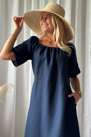 Moraira pellavamekko midi, navy