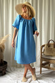 Moraira pellavamekko midi, heavenly blue