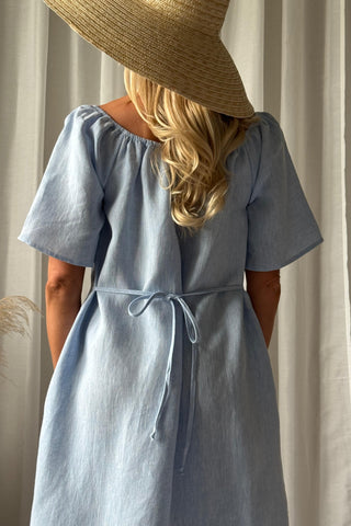 Moraira pellavamekko midi, oxford blue