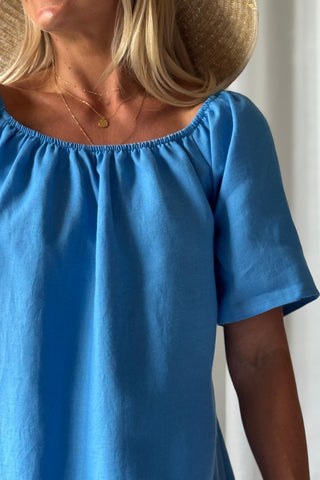 Moraira pellavamekko midi, heavenly blue
