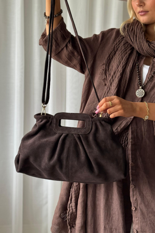Muse suede laukku, coffee