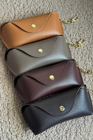 Leather Eyeglass Case, cognac