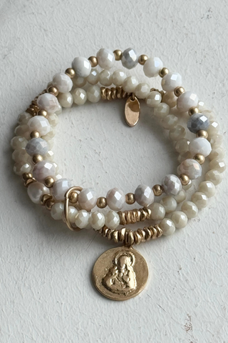 Naomi bracelet, white/gold