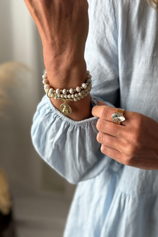 Naomi bracelet, white/gold