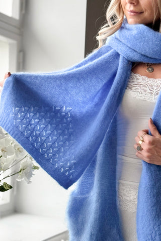 Nice mohairhuivi, heavenly blue