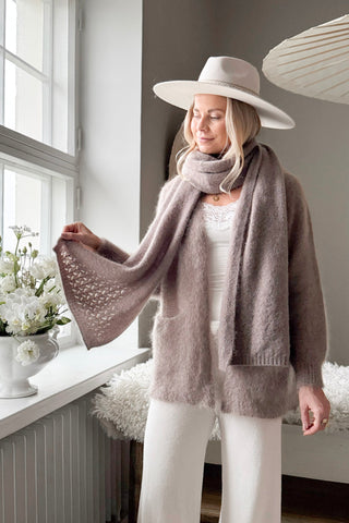 Nice mohair scarf, taupe 