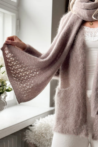 Nice mohair scarf, taupe 