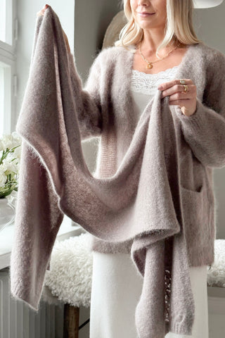 Nice mohair scarf, taupe 