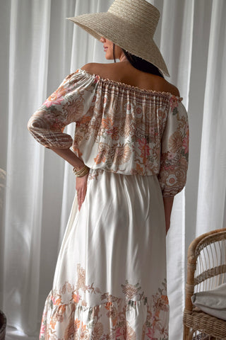 Nikki silkkiviskoosimekko, magic villa beige