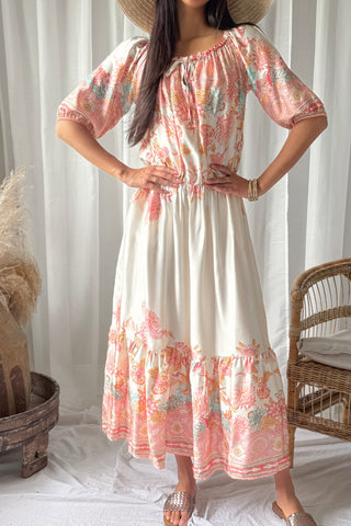 Nikki silkkiviskoosimekko, magic villa light pink