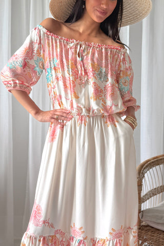 Nikki silkkiviskoosimekko, magic villa light pink