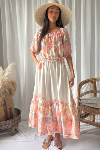 Nikki silk-viscose dress, magic villa light pink
