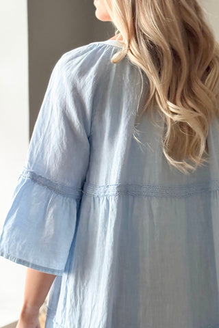 Octavia Linen dress, light blue