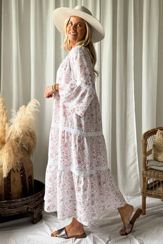 Octavia pellavamekko, floral pink
