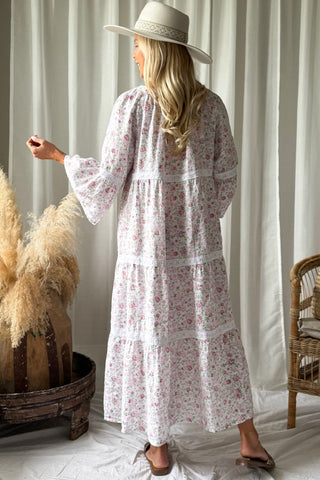 Octavia pellavamekko, floral pink