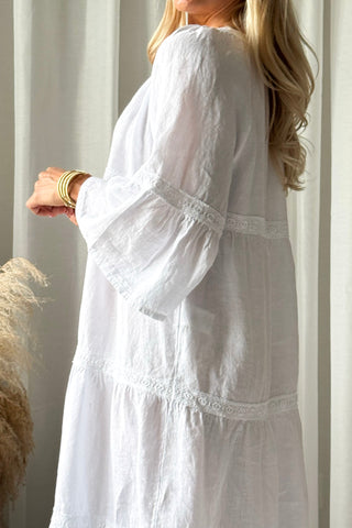 Octavia pellavamekko, valkoinen
