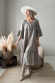 Octavia linen dress, taupe