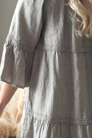 Octavia linen dress, taupe
