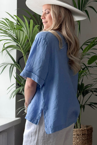 Oliva pellavapaita, heavenly blue