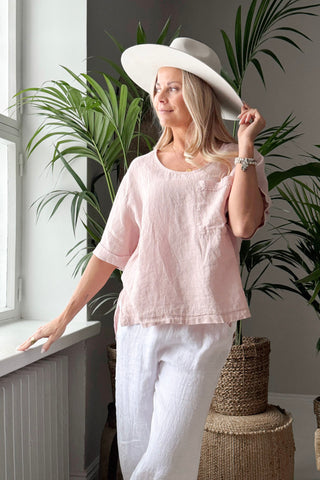 Oliva pellavapaita, vaaleanpunainen