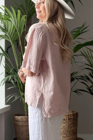 Oliva pellavapaita, vaaleanpunainen