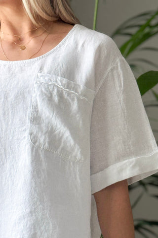 Oliva pellavapaita, valkoinen