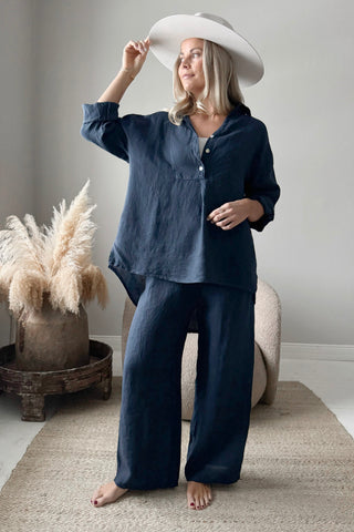 Paloma pellavahousut, navy