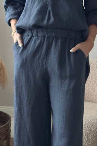 Paloma pellavahousut, navy